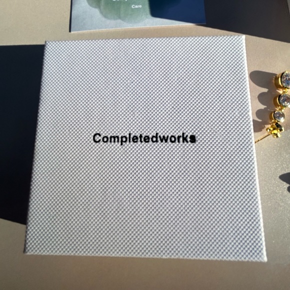 NWT Completed Works 💎 Cubic Zirconia & Gold Asymmetrical Crystal Drop Earrings - Picture 13 of 16